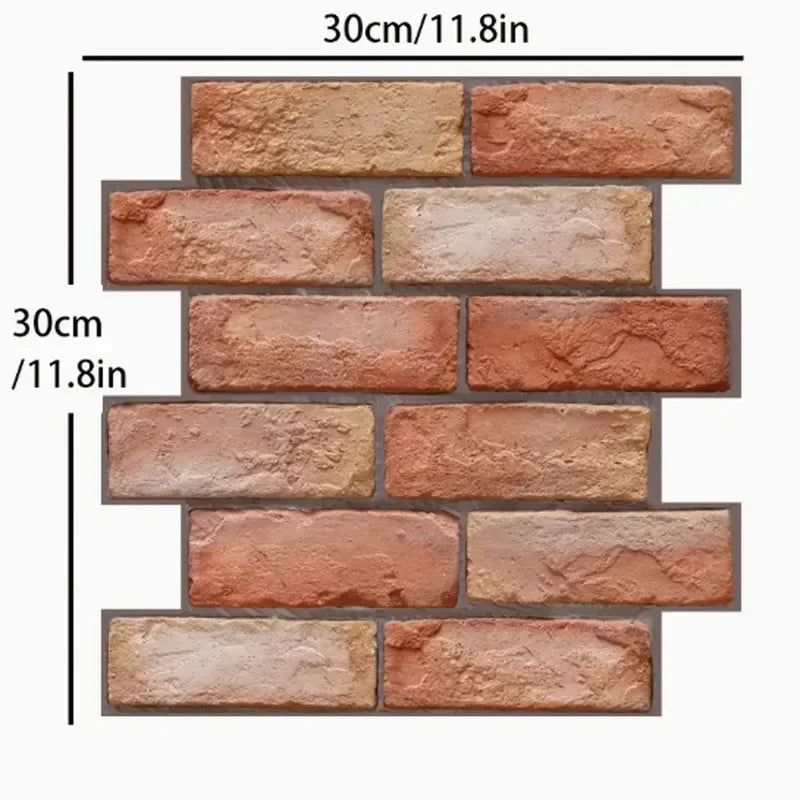 Kit 10 Painéis Adesivos 3D Tijolinho – Revestimento Sem Obra