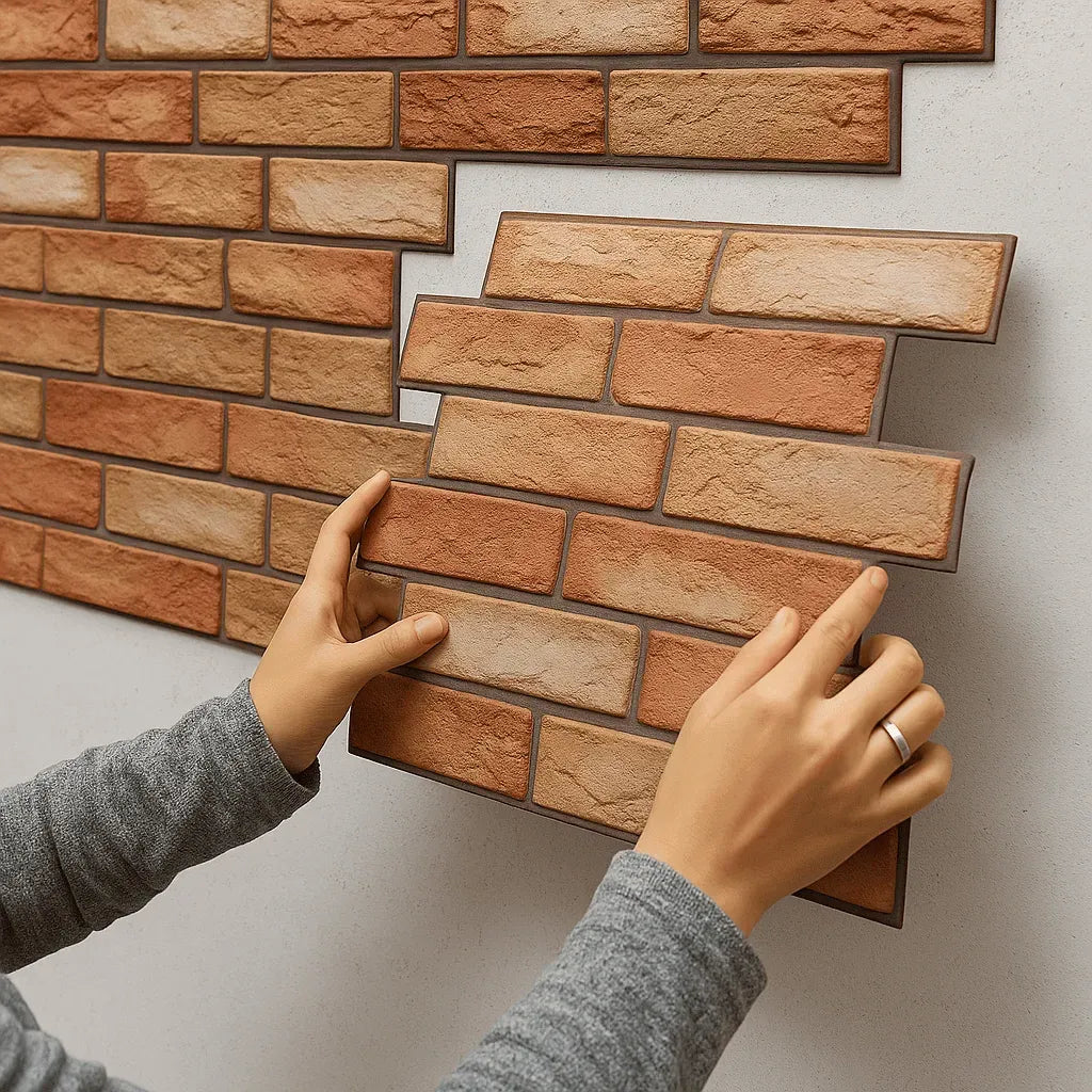 Kit 10 Painéis Adesivos 3D Tijolinho – Revestimento Sem Obra
